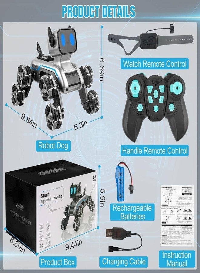 RAHU Remote Control Robot Dog Toy for Kids,2.4Ghz 8WD Gesture Sensing Stunt Rc Cars with Music & Light,Children Birthday Gift for 6 7 8 9 10 11 12 Years Old Boys - Image 2